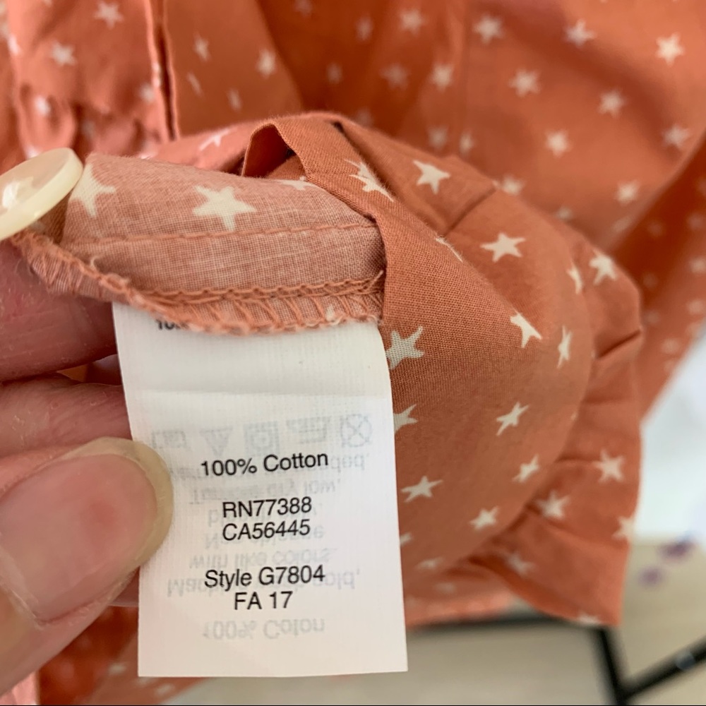 Madewell Wrap Top in Star Scatter Print Coral Cropped Top | XXS - Picture 12 of 12